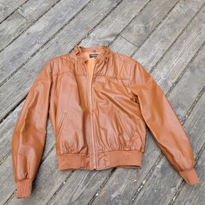 Vintage Freedom Brown Leather Jacket Men's Size 44 Menlo Jacket Nice